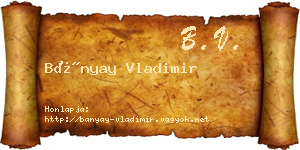 Bányay Vladimir névjegykártya